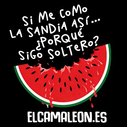 camisetas-frases-divertidas-originales-jerez-comandante-lara-sandia-negra-modelo Camisetas divertidas “Soltero”